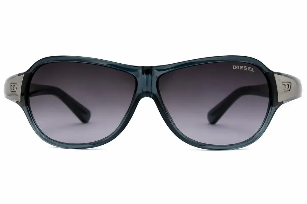 Vintage Diesel SIMAMA Z9IJ Sunglasses Blue Gray Shield Wrap Made In Italy Y2K